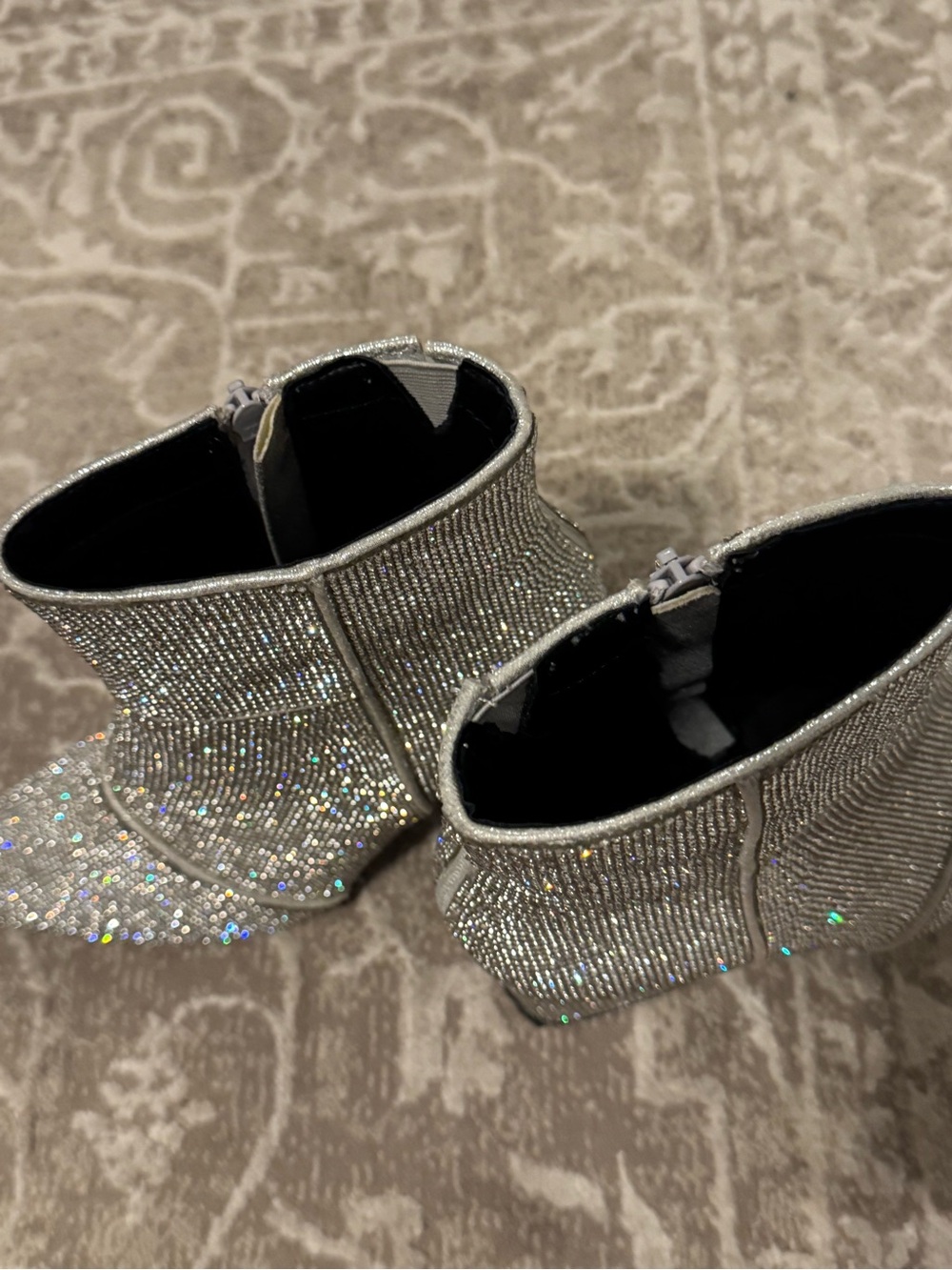 Never worn! Rhinestone Block Heel Ankle Boots - Picture 10 of 11